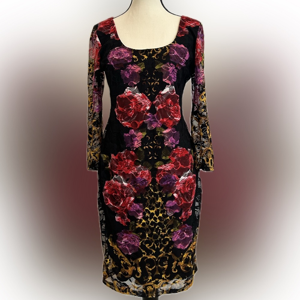 VENUS Red Bodycon Dress with Bishop Sleeves